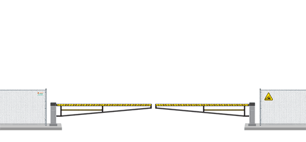 Automated Barrier Lift gate in closed position
