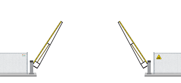 Automated Barrier Lift gate in open position