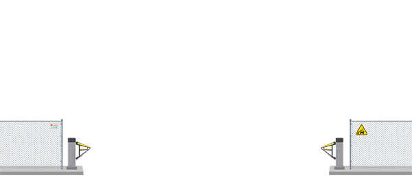 Automated Barrier swing gate  in open position