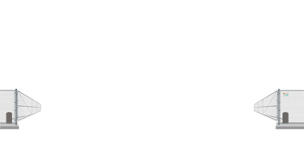 Automated chain link swing gate in open position