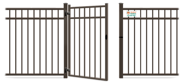 Metal gate in open position