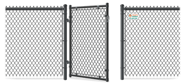 Chain Link gate in open position