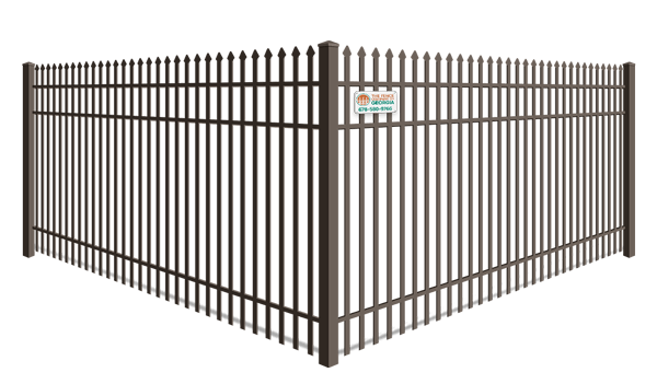 Commercial grade double picket spear top aluminum security fence in North Georgia