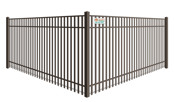 Double picket aluminum fence for commercial properties in North Georgia