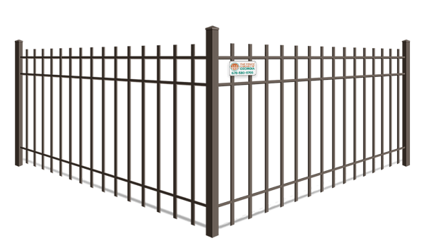 Extended picket commercial aluminum fence North Georgia