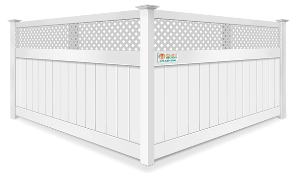 Decorative lattice top vinyl fence company in North Georgia