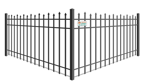 Alternating picket commercial aluminum fence - North Georgia