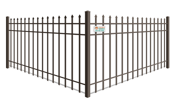 Spear top commercial aluminum fence contractor in North Georgia