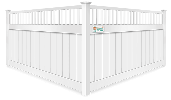 Decorative spindle top vinyl fence company in North Georgia