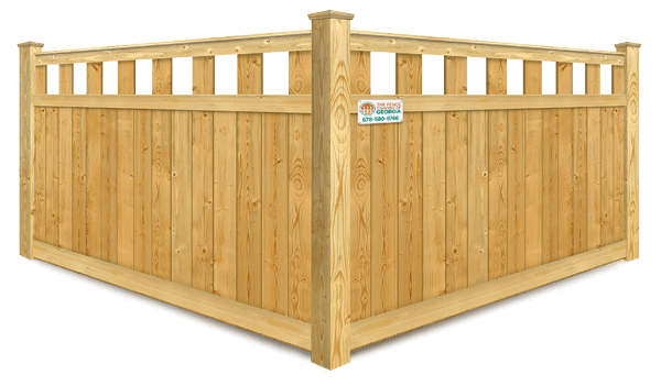 Extended Alternating Pickets wood fence company in North Georgia