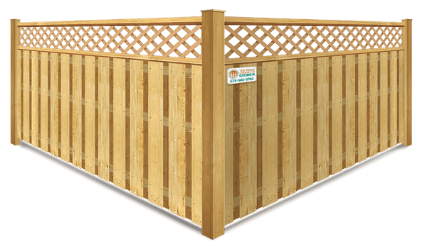 Lattice Top wood fence company in North Georgia