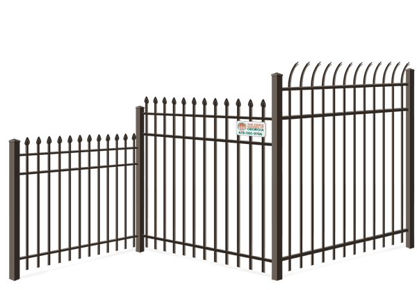 Product image of a black spear-top aluminum fence corner section