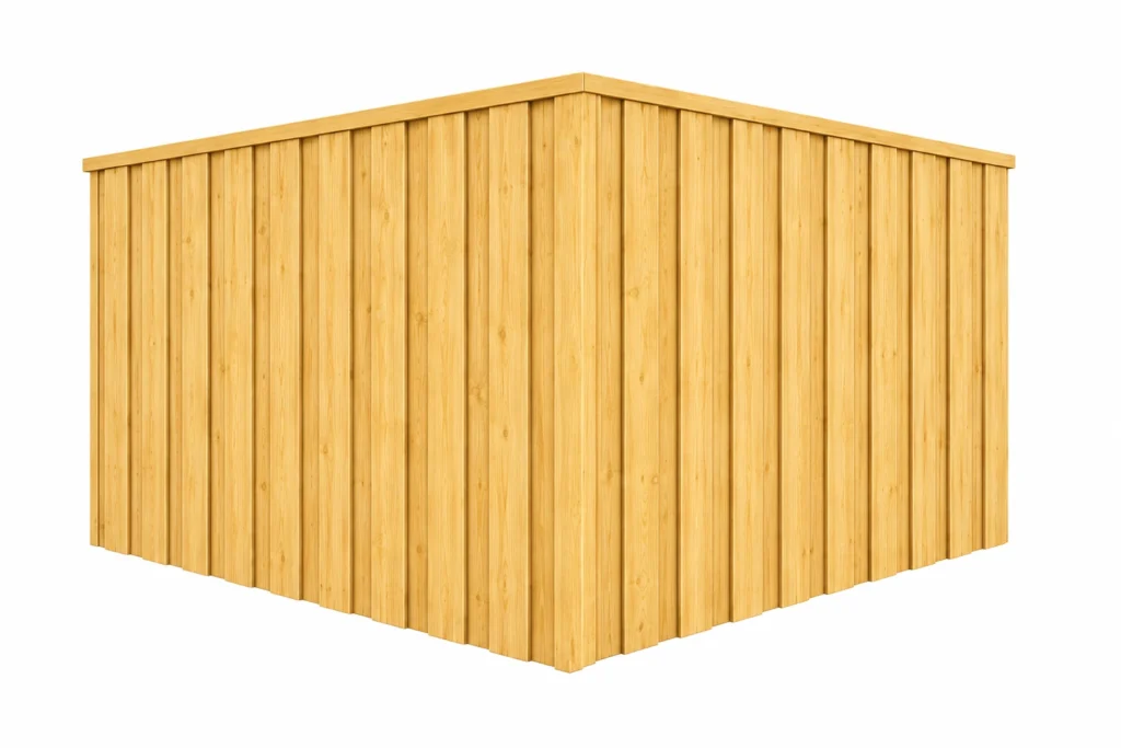 3D rendering of a wood board on board privacy fence